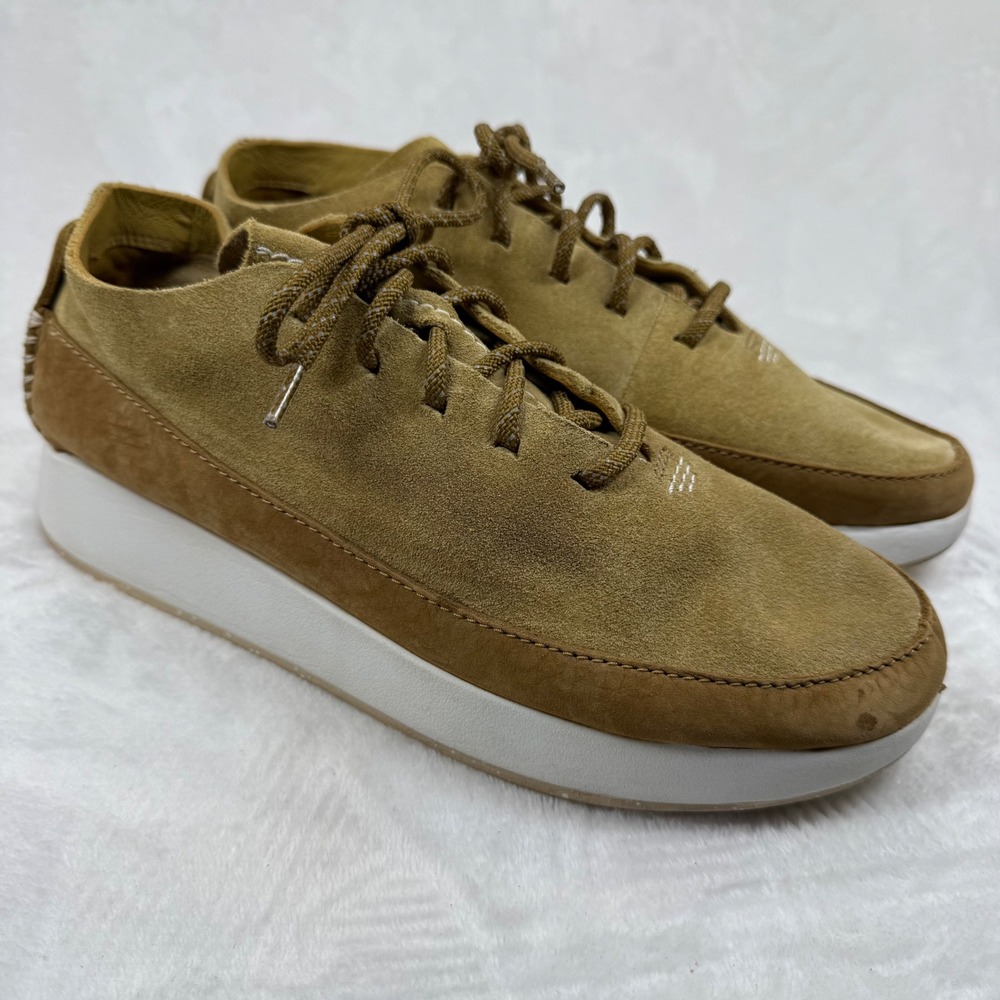 Clarks Originals Tor Run Tan Suede Leather Low‎ Top Platform Sneakers Mens 8